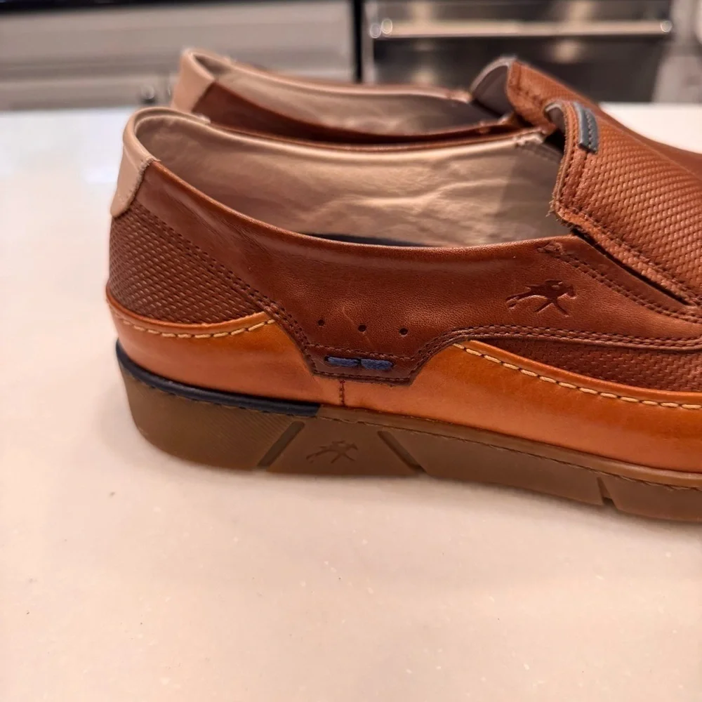 NEW! Fluchos Barry Men’s Brown Leather Loafers W/ Dynergy Max Tech. US 10 EU 44